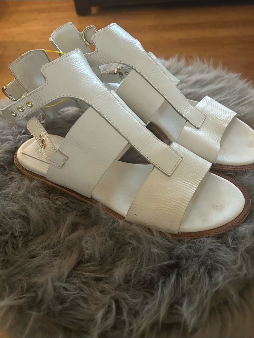 Jil Sander Women's White Leather Strappy Sandals